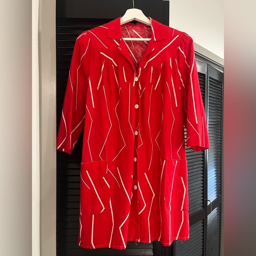 Barbadella 1960s Vintage Made in Finland 100% Cotton Shirt Dress – Size Medium